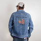 Personalized Men's American Flag Denim Jacket
