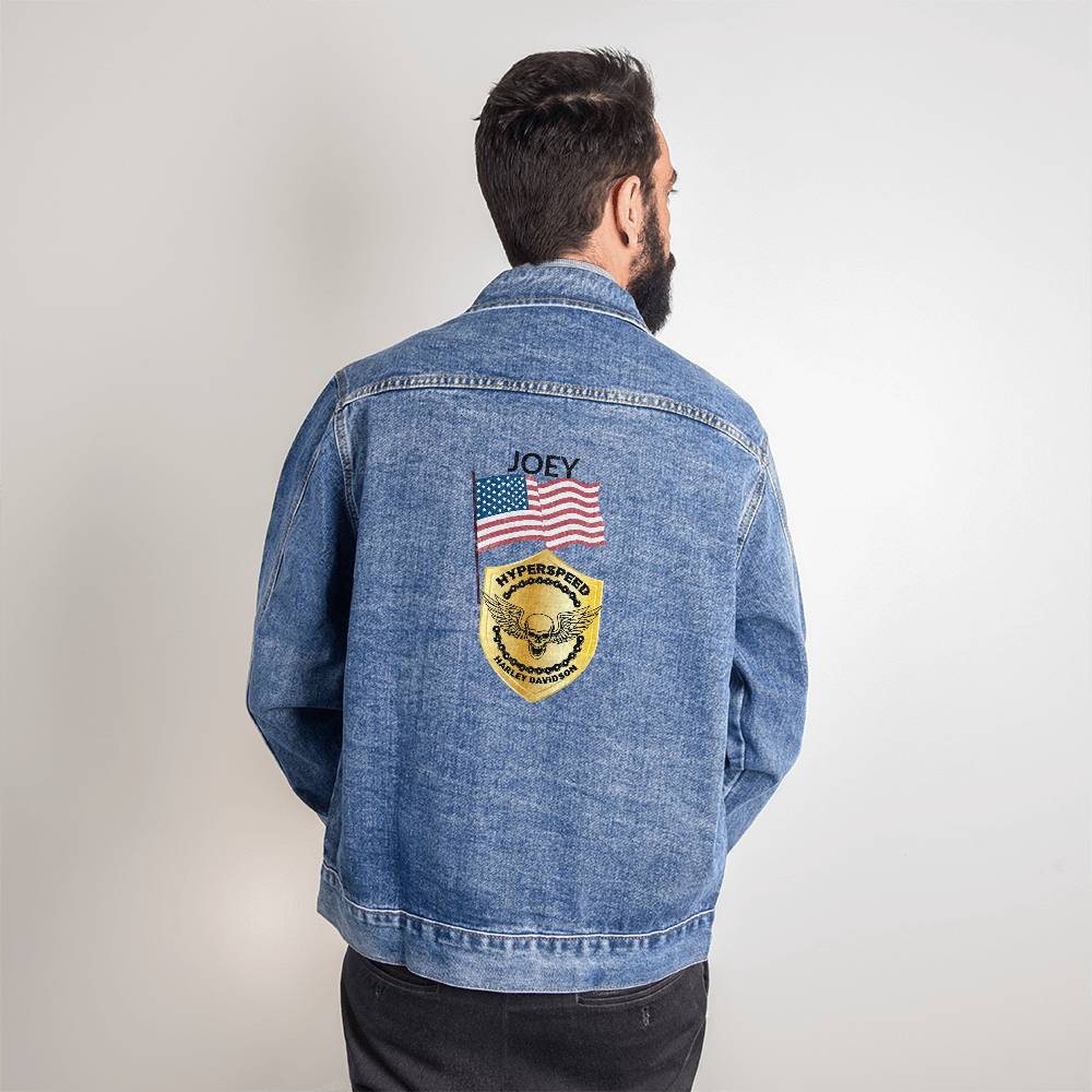 Personalized Men's Harley Hyperspeed Speed Denim Jacket