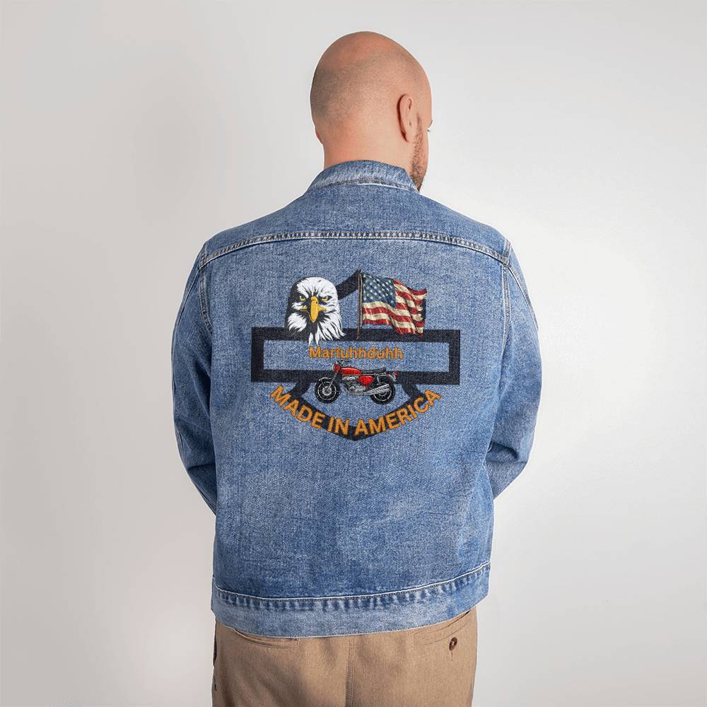 Personalized Men's Made In America Denim Jacket - Mariuhhduhh