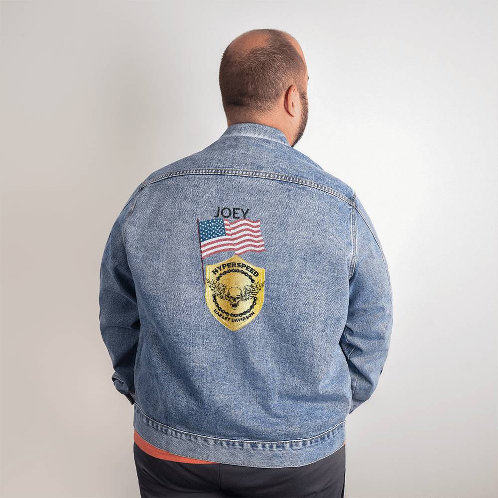 Personalized Men's Harley Hyperspeed Speed Denim Jacket