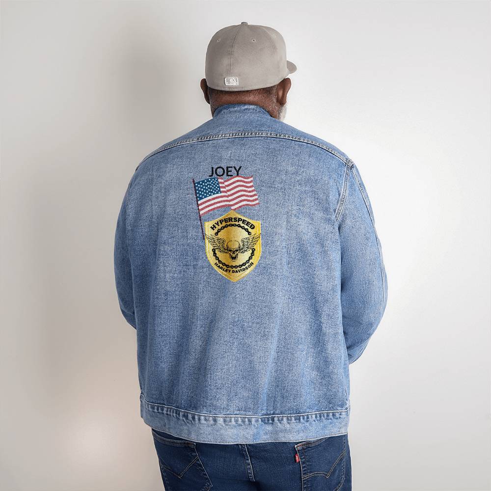 Personalized Men's Harley Hyperspeed Speed Denim Jacket