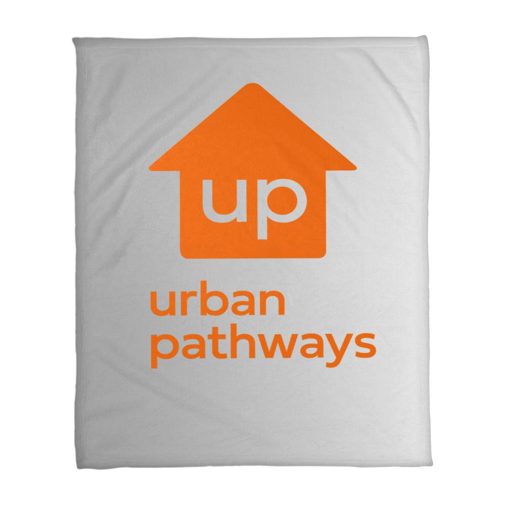 Urban Pathways Fleece Blanket Throw - Gray Ombre