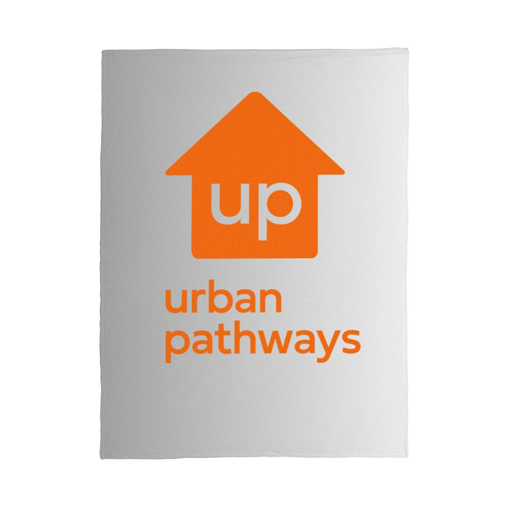 Urban Pathways Fleece Blanket Throw - Gray Ombre