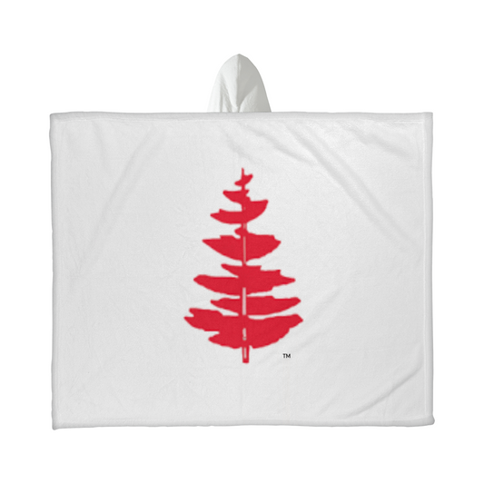 Douglass College Fir Tree - Hooded  Sherpa Fleece Blanket Throw