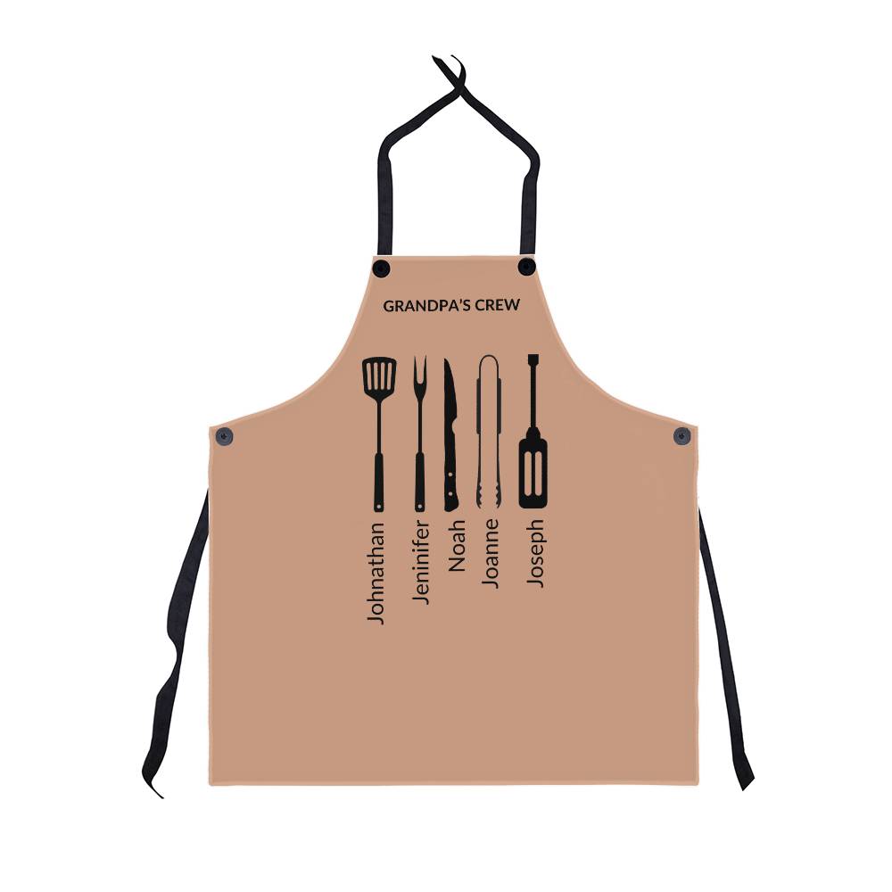 Personalized Grandpa's Crew Apron with Grandchildren's Names