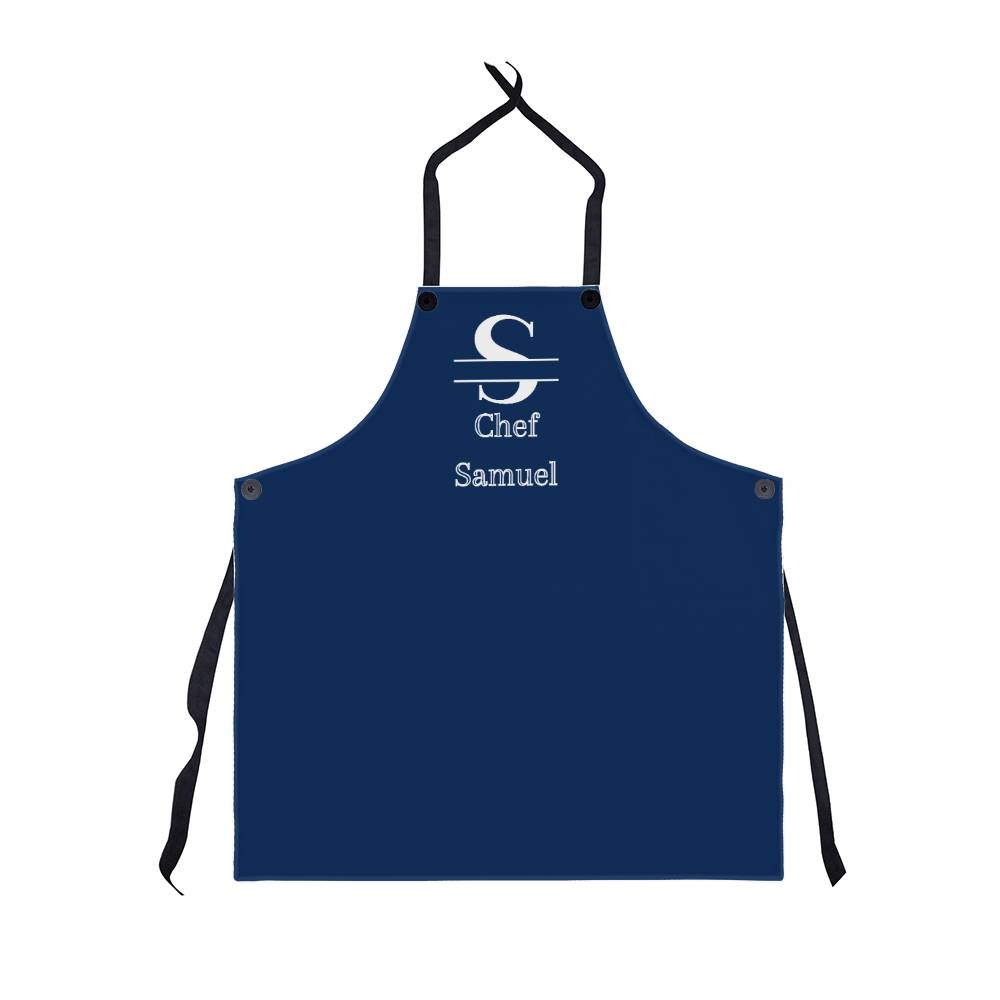 Chef Samuel - Navy Personalized - Chef Split Initial Apron