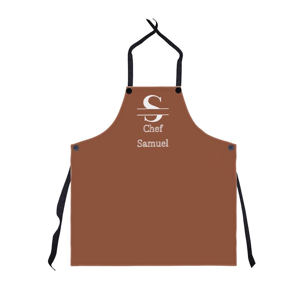 Chef Samuel - Brown Personalized - Chef Split Initial Apron