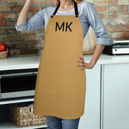 Dad's Apron with Initials. - Mustard Personalized Initial Bar/Workshop Apron