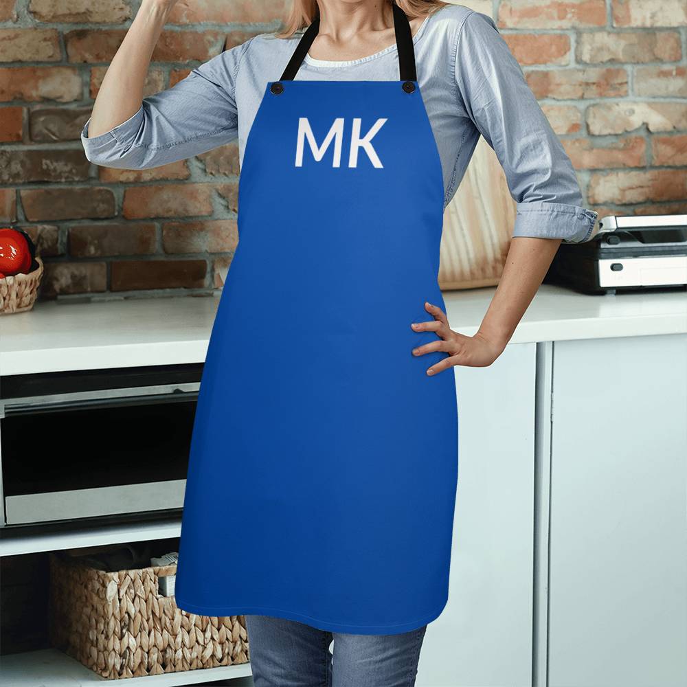 Dad’s Apron with Initials. - Royal Blue Personalized Initial Bar/Workshop Apron -