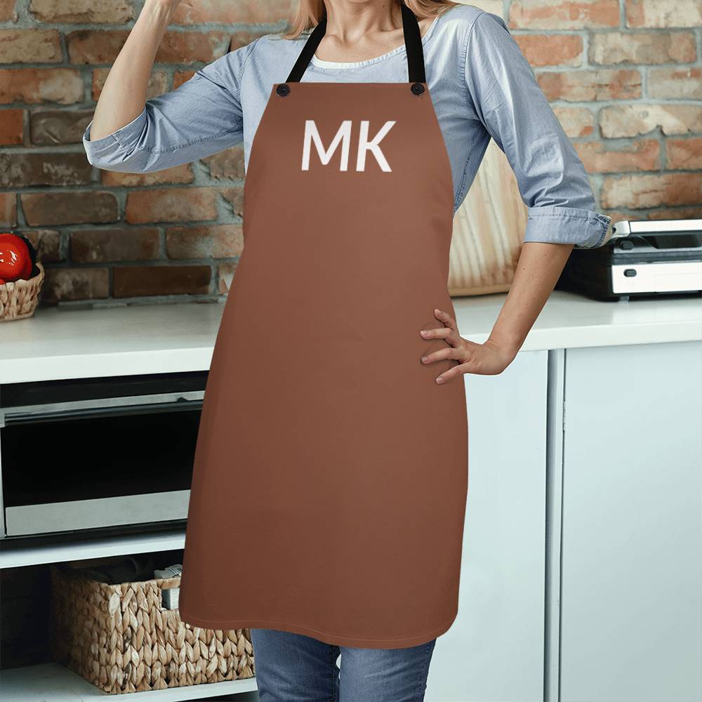 Dad’s Apron with Initials. - Brown Personalized Initial Bar/Workshop Apron -