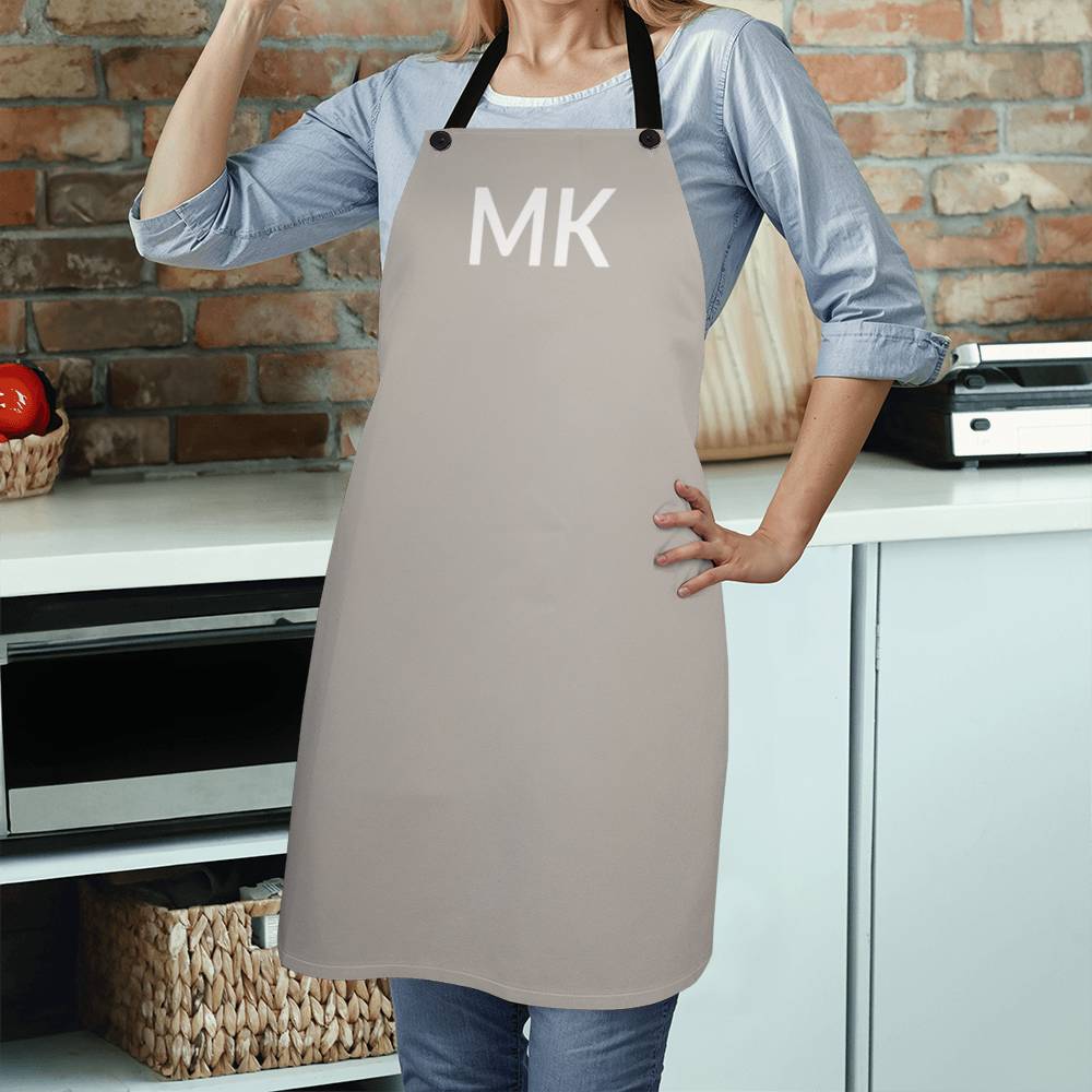 Dad’s Apron with Initials. - Grey Personalized Initial Bar/Workshop Apron -