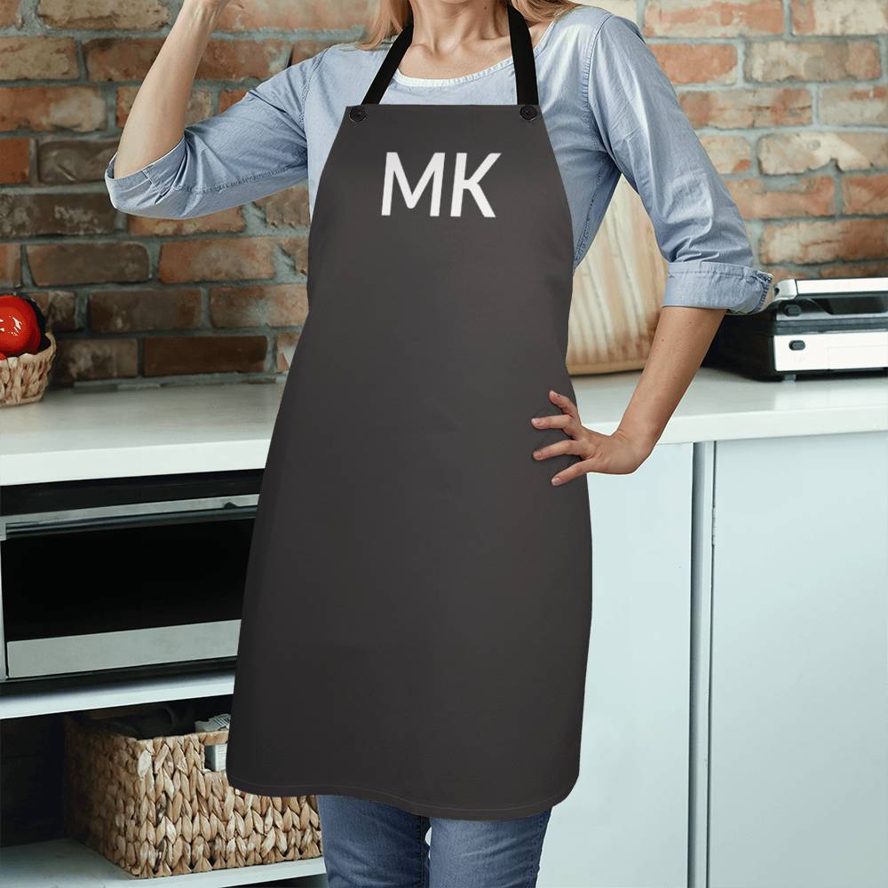 Dad’s Apron with Initials. - Black Personalized Initial Bar/Workshop Apron -