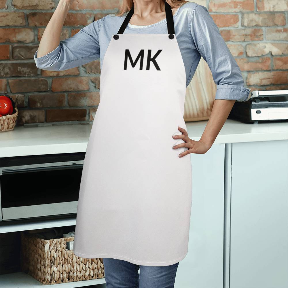 Dad’s Apron with Initials. - White Personalized Initial Bar/Workshop Apron -