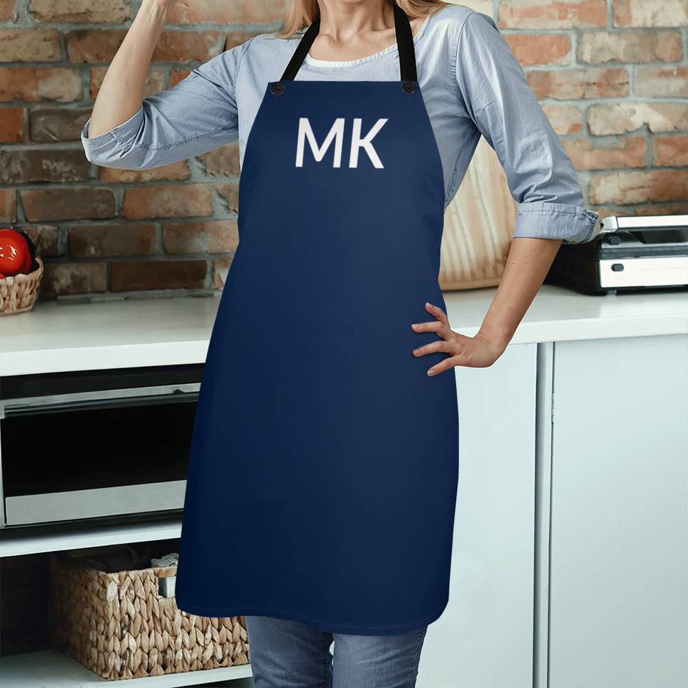 Dad’s Apron with Initials. - Navy Personalized Initial Bar/Workshop Apron -