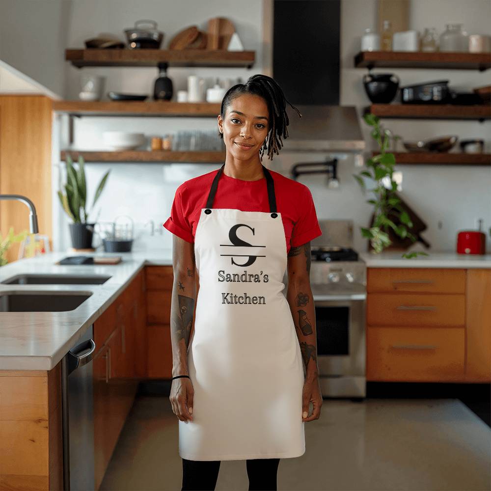 Personalized Split Monogram Apron, Baker Apron