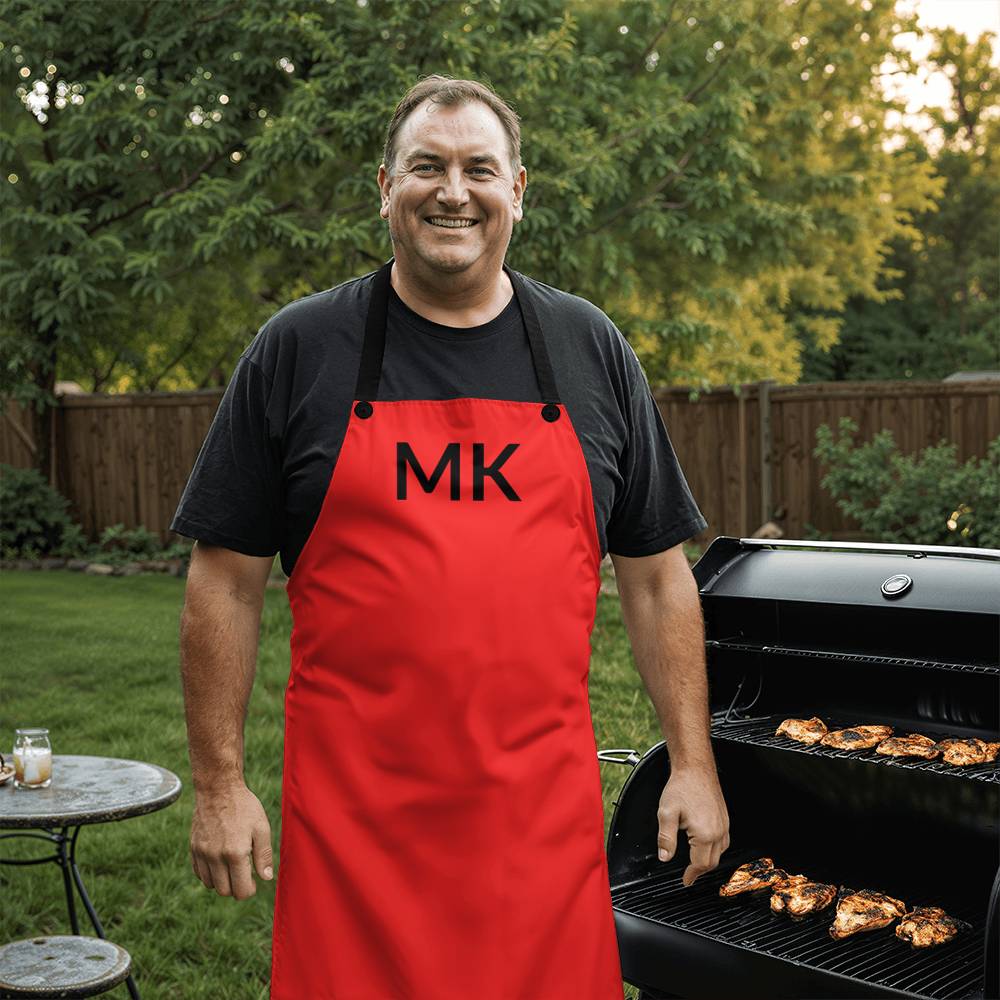 Personalized Initial Bar/Workshop Apron - Red