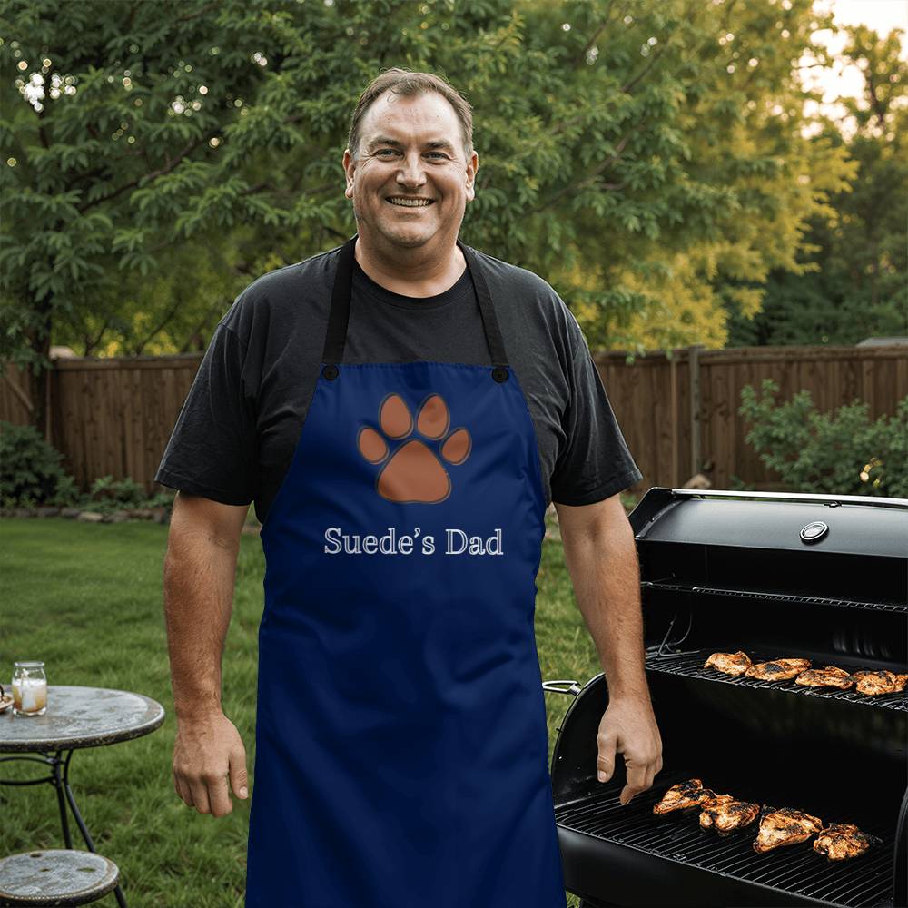 Personalized Dog Lover Dad's Apron - Navy