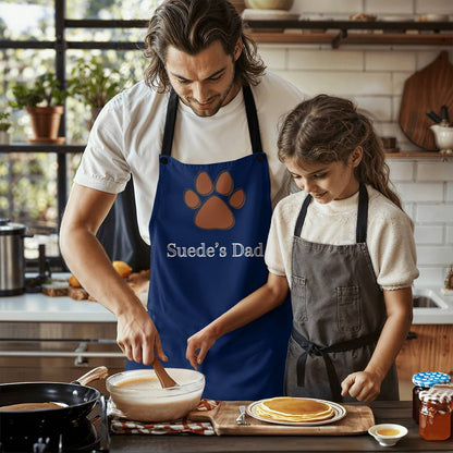 Personalized Dog Lover Dad's Apron - Navy