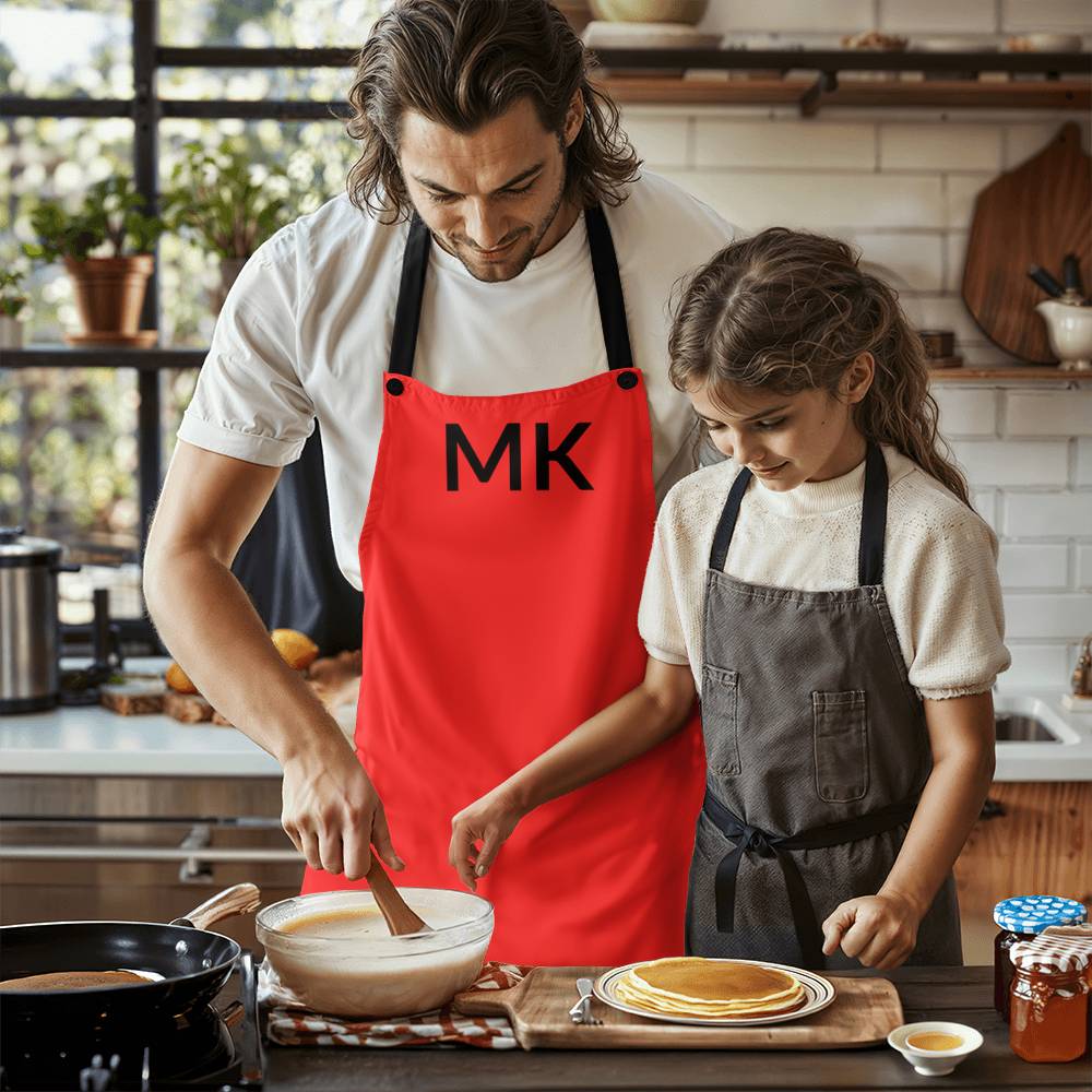 Personalized Initial Bar/Workshop Apron - Red