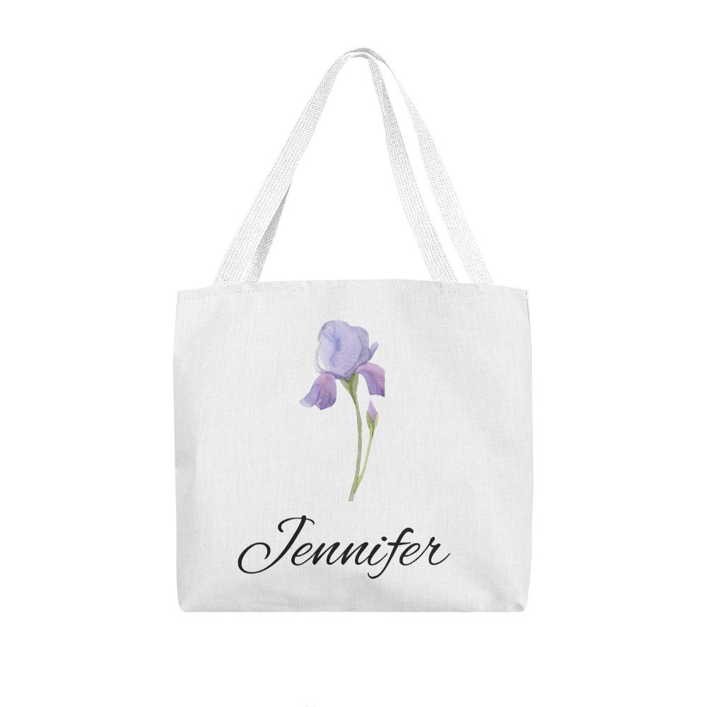 February - Personalized  Birth Month Flower Classic Canvas Tot Bag