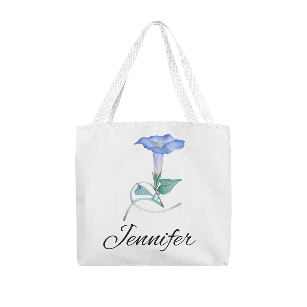 September - Personalized Birth Month Flower Classic Canvas Tote Bag