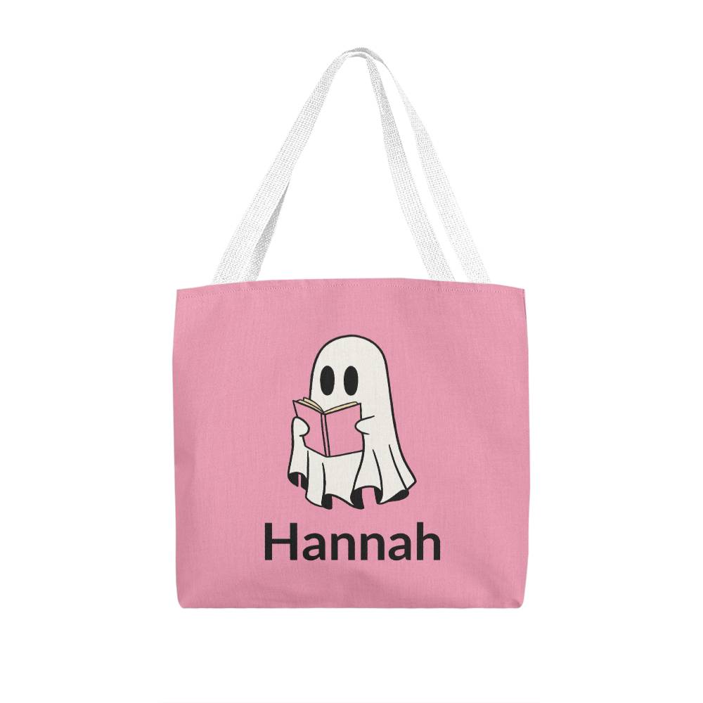 Custom Name Halloween Cute Ghost Trick or Treat Bag