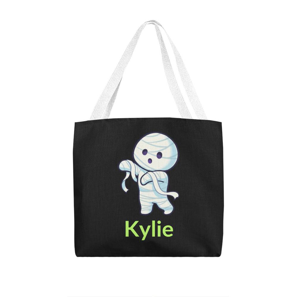 Custom Name Halloween Cute Ghost Trick or Treat Bag