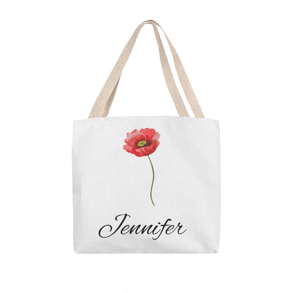 August - Personalized Birth Month Flower Classic Canvas Tote Bag