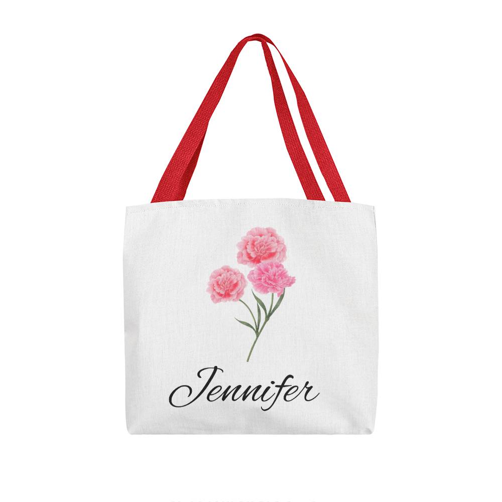 January - Personalized Birth Month Flower Classic Canvas Tote Bag