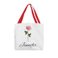 Personalized Birth Month Flower Classic Canvas Tote Bag with Matching Makeup Bag