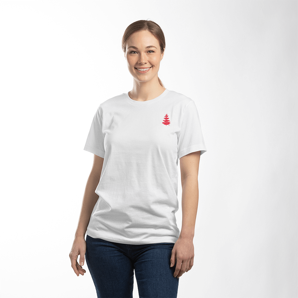 Douglass College Red Pine Tree - Bella + Canvas, Short Sleeve Tee shirt