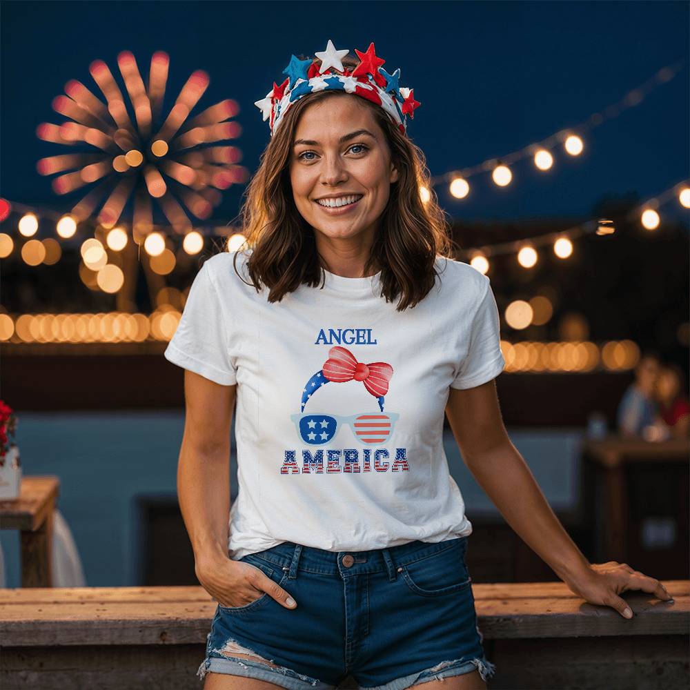 Personalized Ladies Fun Patriotic T-Shirt