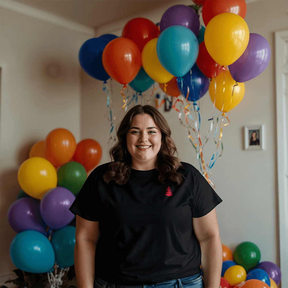 Douglass College Red Pine Tree - Bella + Canvas, Short Sleeve Tee shirt
