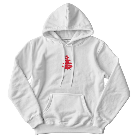 Douglass College Fir Tree - Gildan White Pullover Fleece Hoodie - 2