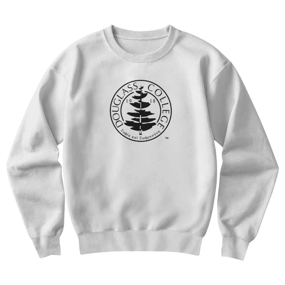 Douglass College Seal - Gildan, White Crewneck Sweatshirt -2
