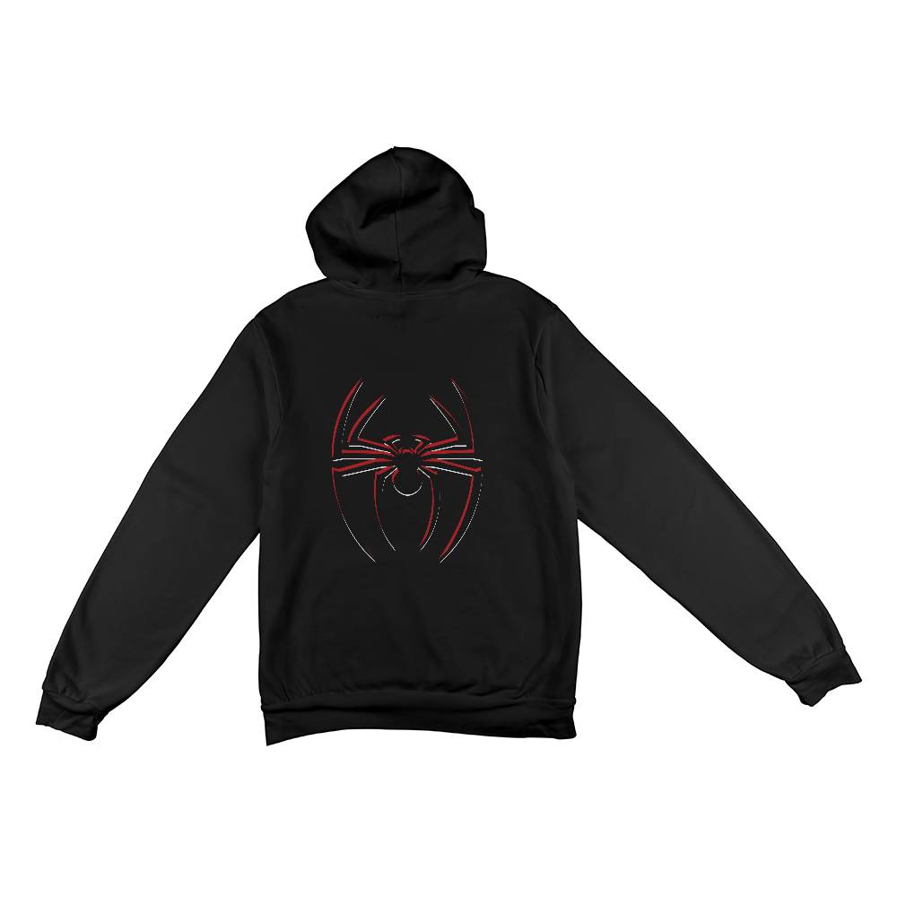 Unisex Pullover Spider Hoodie Black