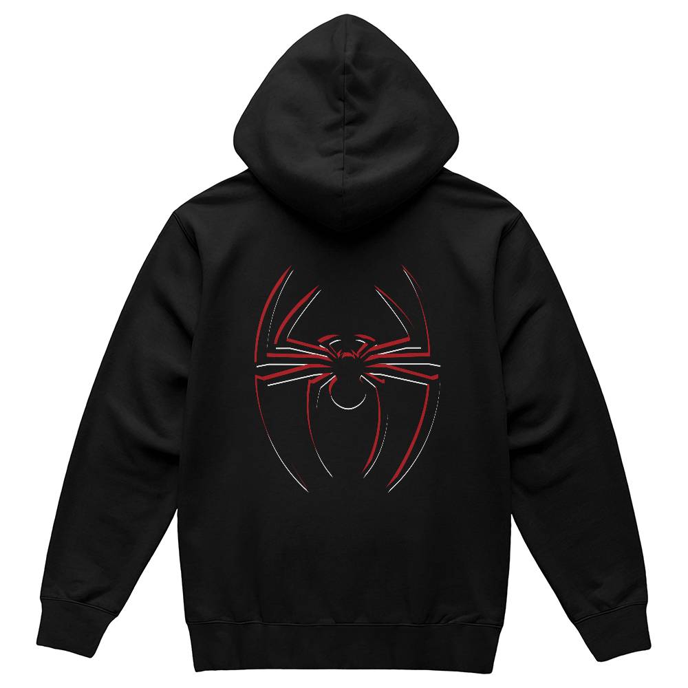 Unisex Pullover Spider Hoodie Black