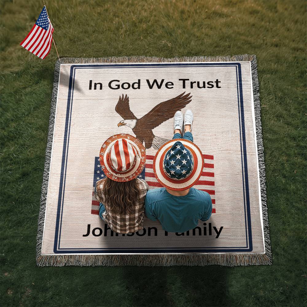 Personalized Patriotic American Flag Blanket