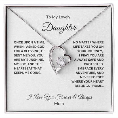 To My Lovely Daughter - You Are My Angel Forever Love Necklace