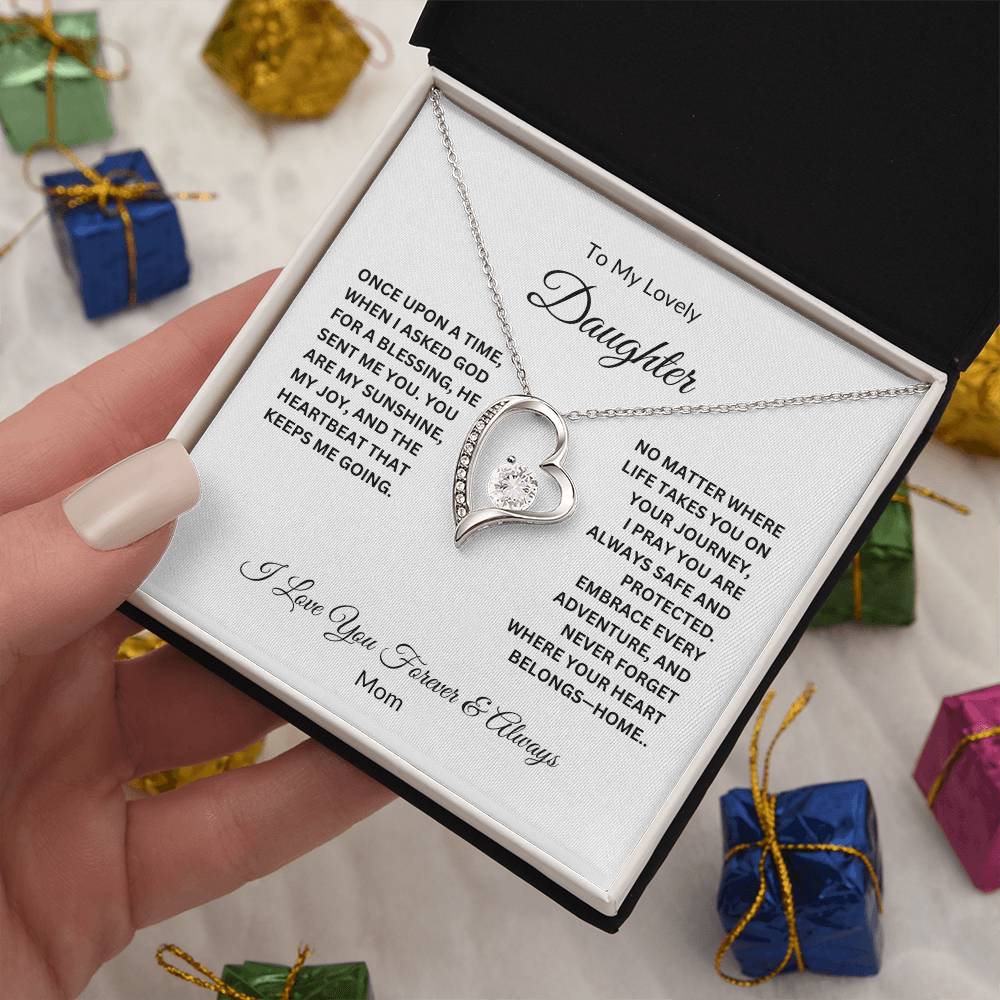 To My Lovely Daughter - You Are My Angel Forever Love Necklace