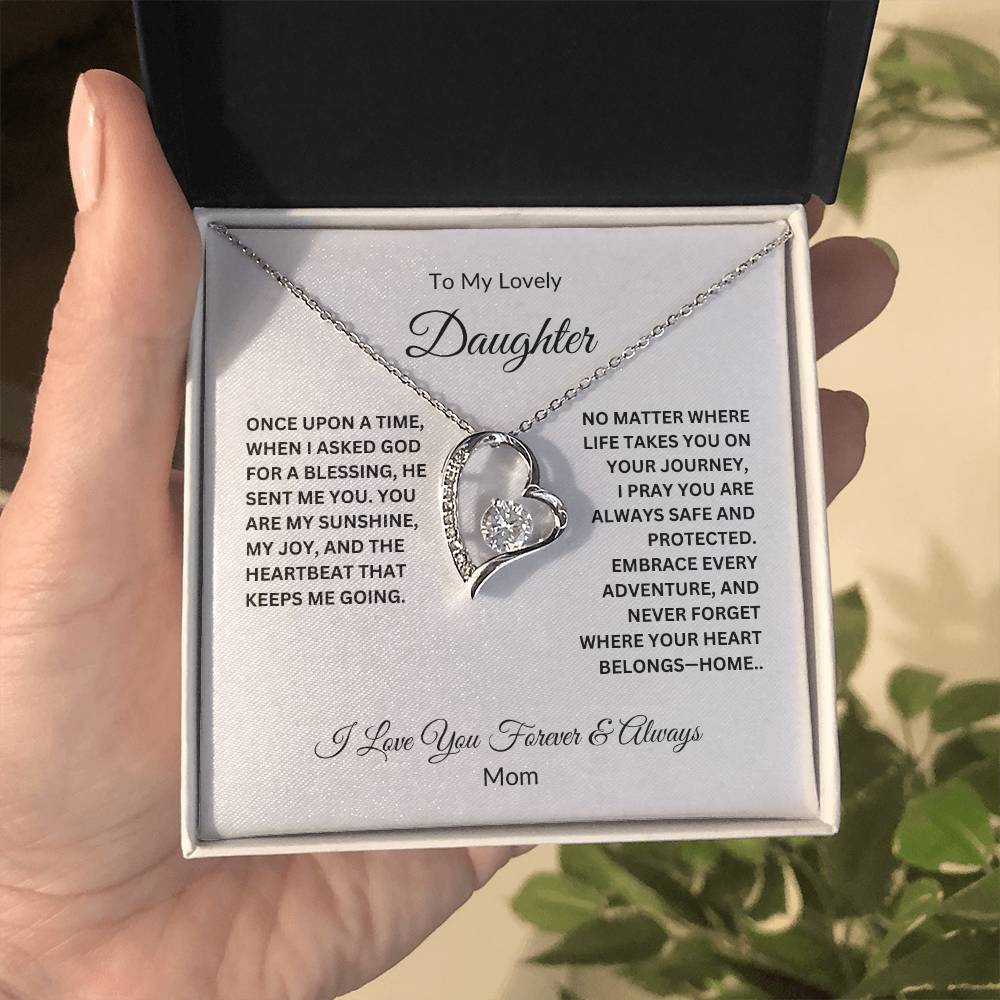 To My Lovely Daughter - You Are My Angel Forever Love Necklace