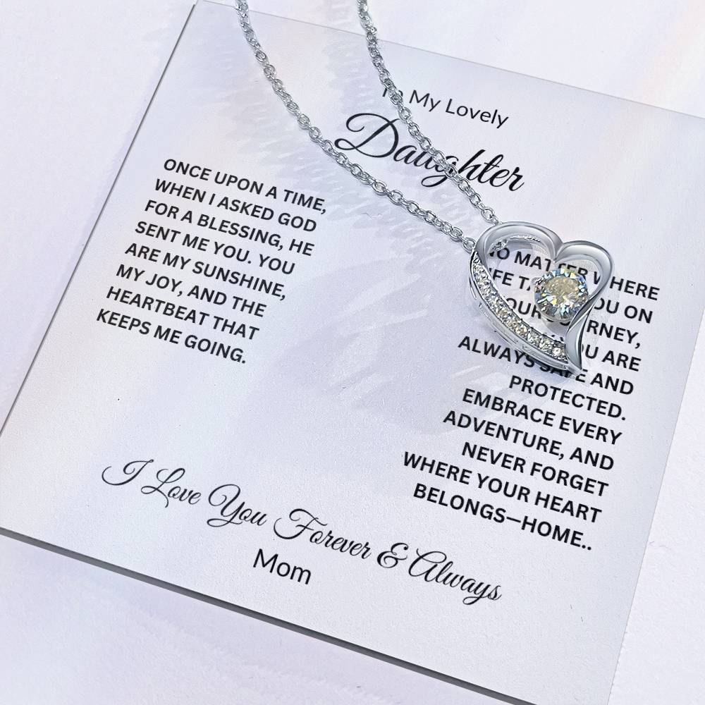 To My Lovely Daughter - You Are My Angel Forever Love Necklace