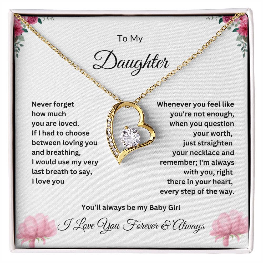 To My Daughter - Everlasting Love Necklace in Gold