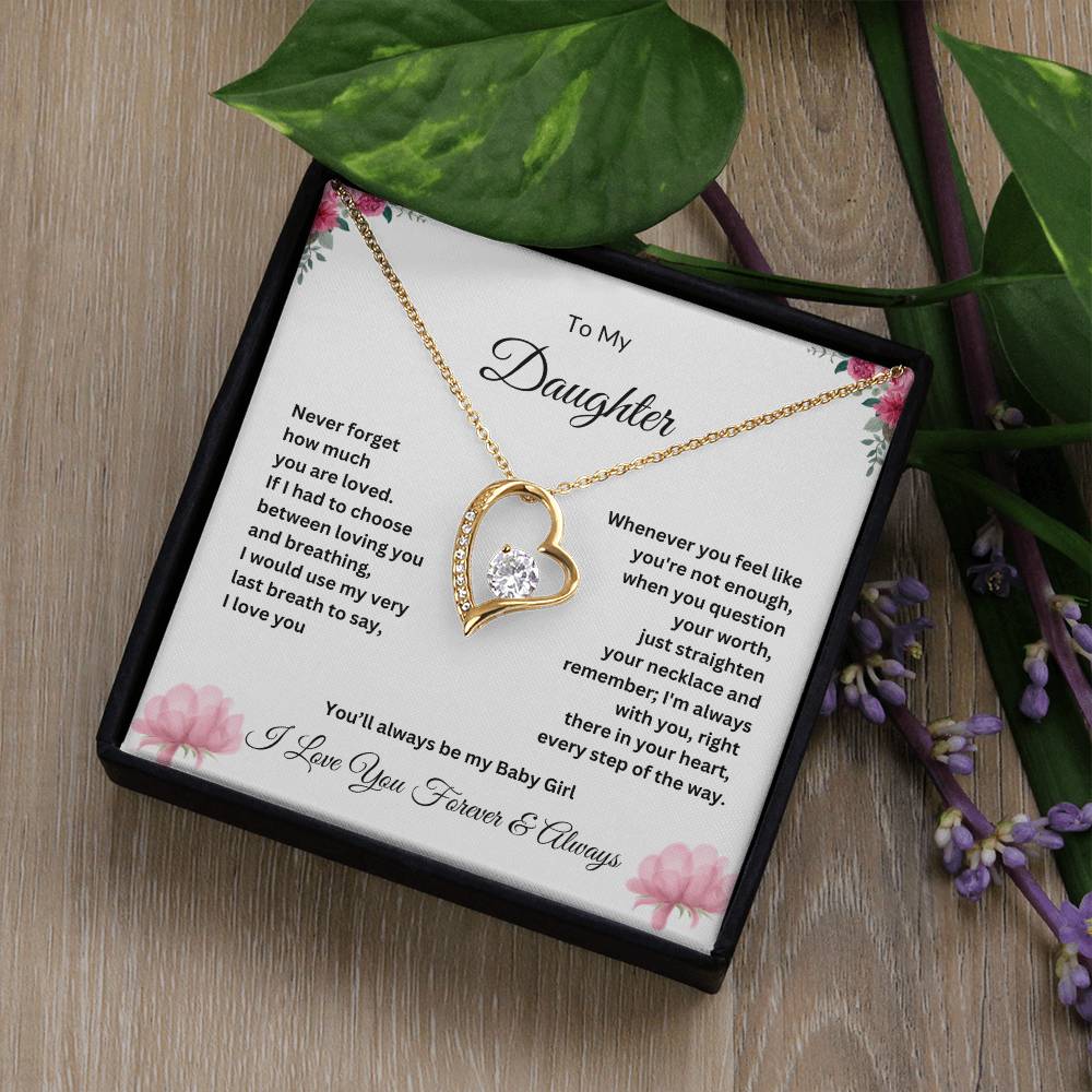 To My Daughter - Everlasting Love Necklace in Gold