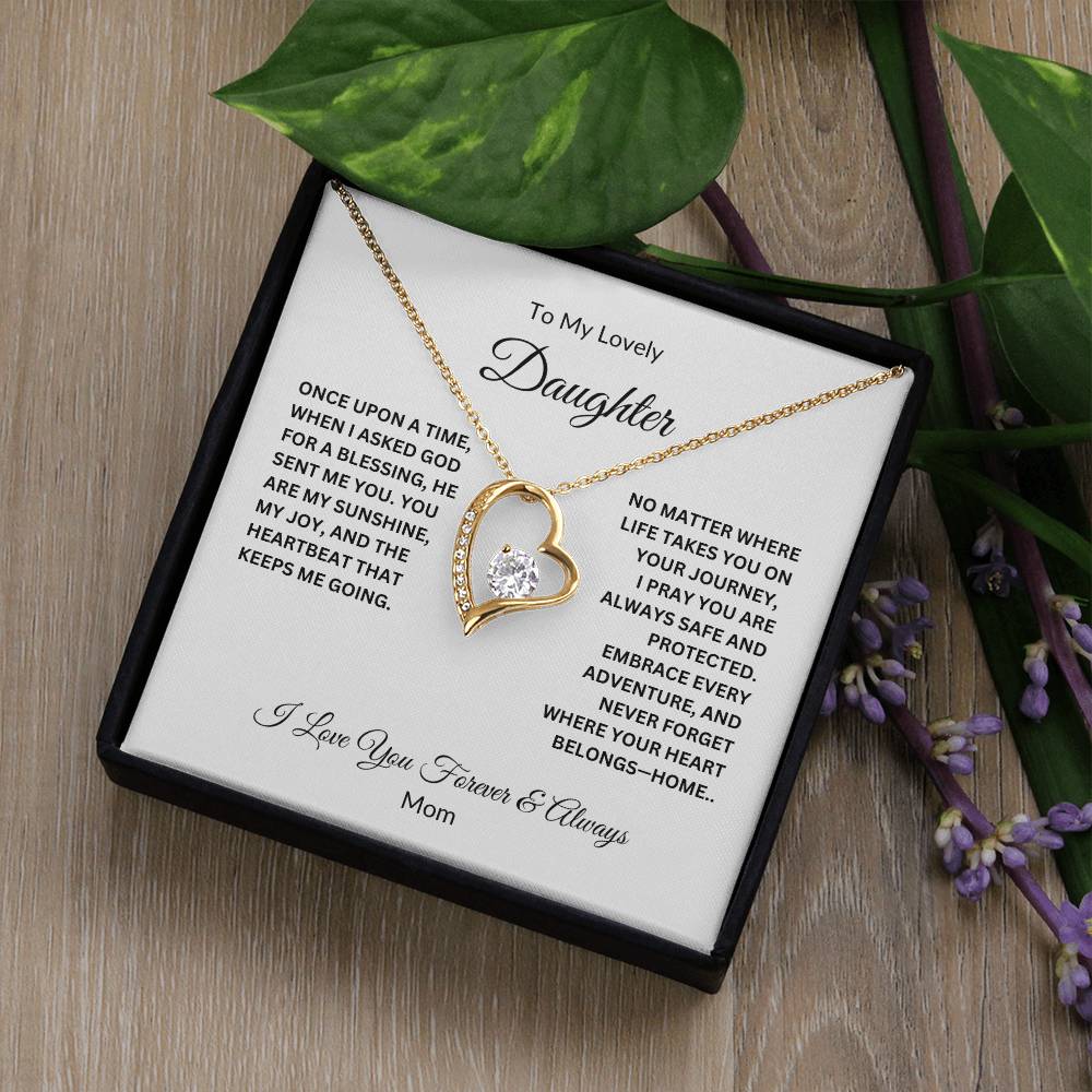 To My Lovely Daughter - You Are My Angel Forever Love Necklace