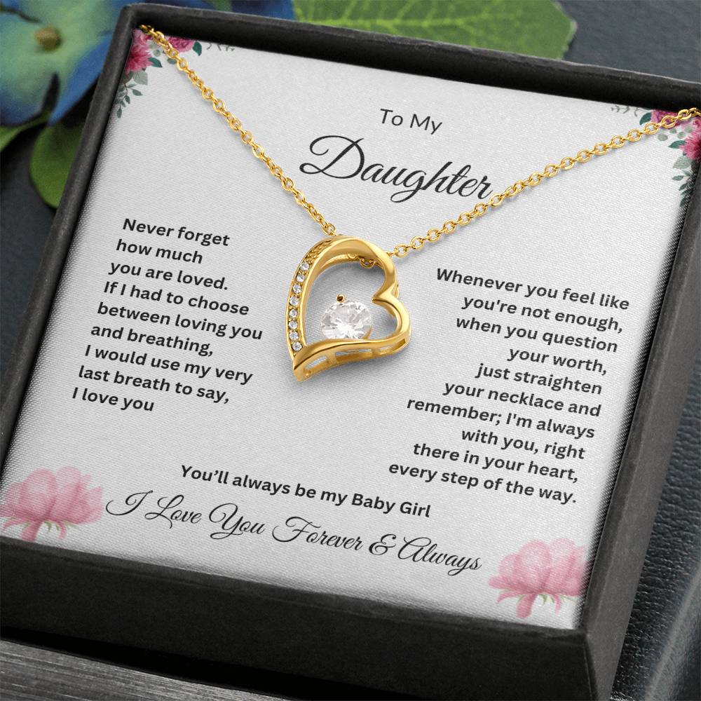 To My Daughter - Everlasting Love Necklace in Gold