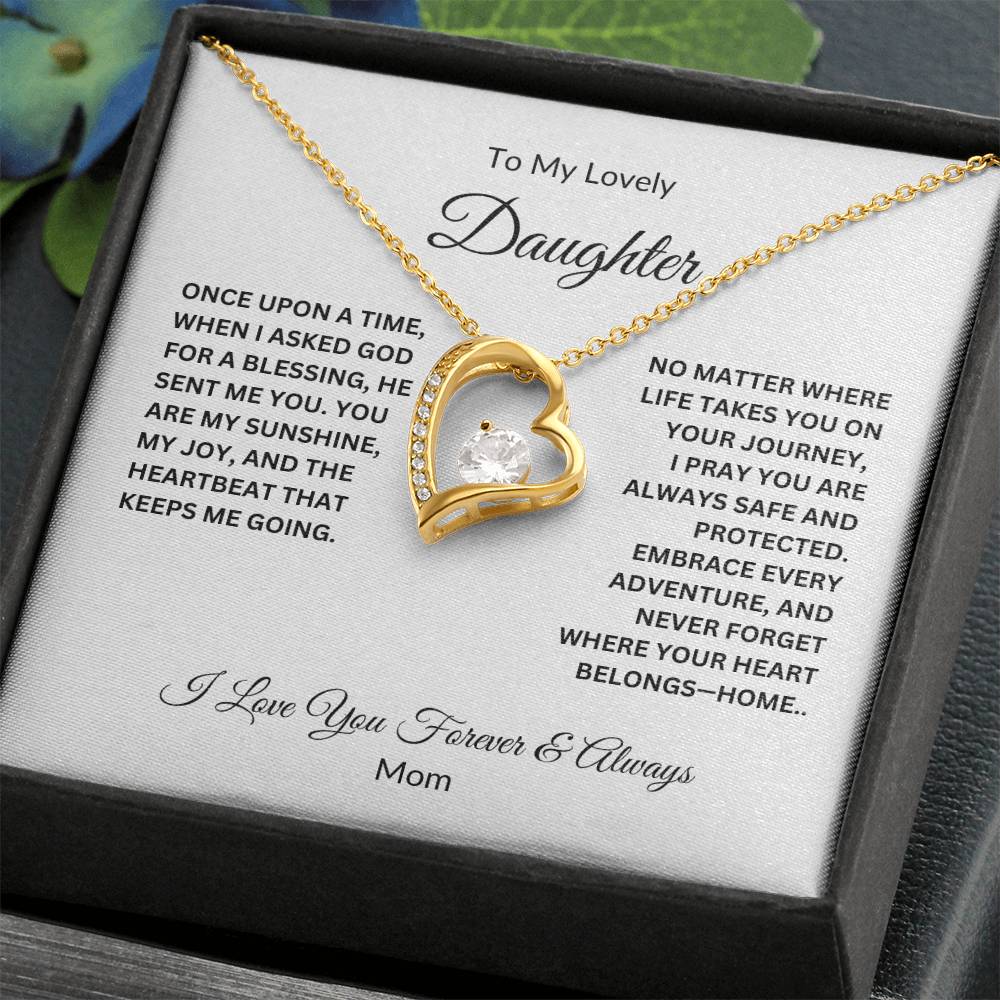 To My Lovely Daughter - You Are My Angel Forever Love Necklace