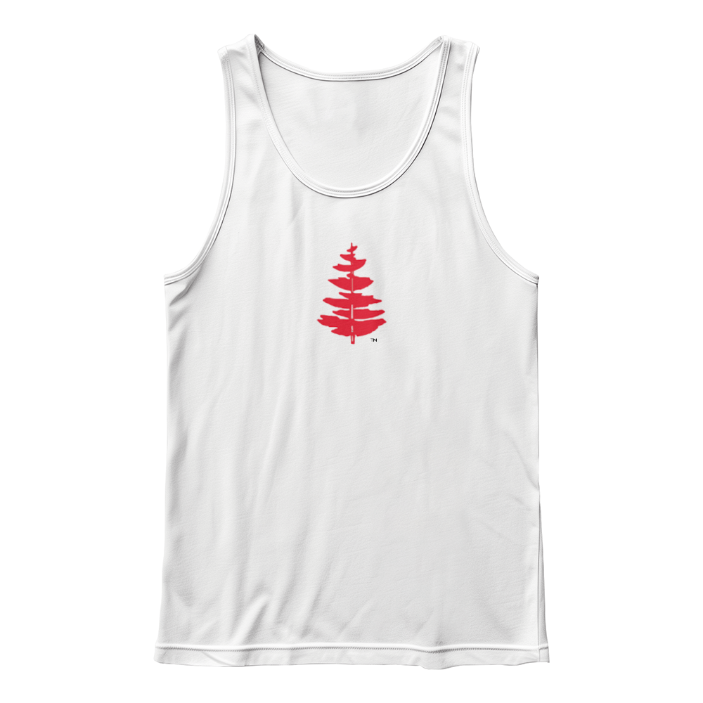 Douglass College Red Pine Tree - Bella + Canvas  White Tank