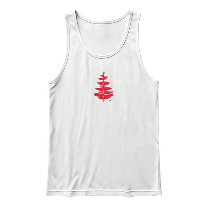 Douglass College Red Pine Tree - Bella + Canvas  White Tank