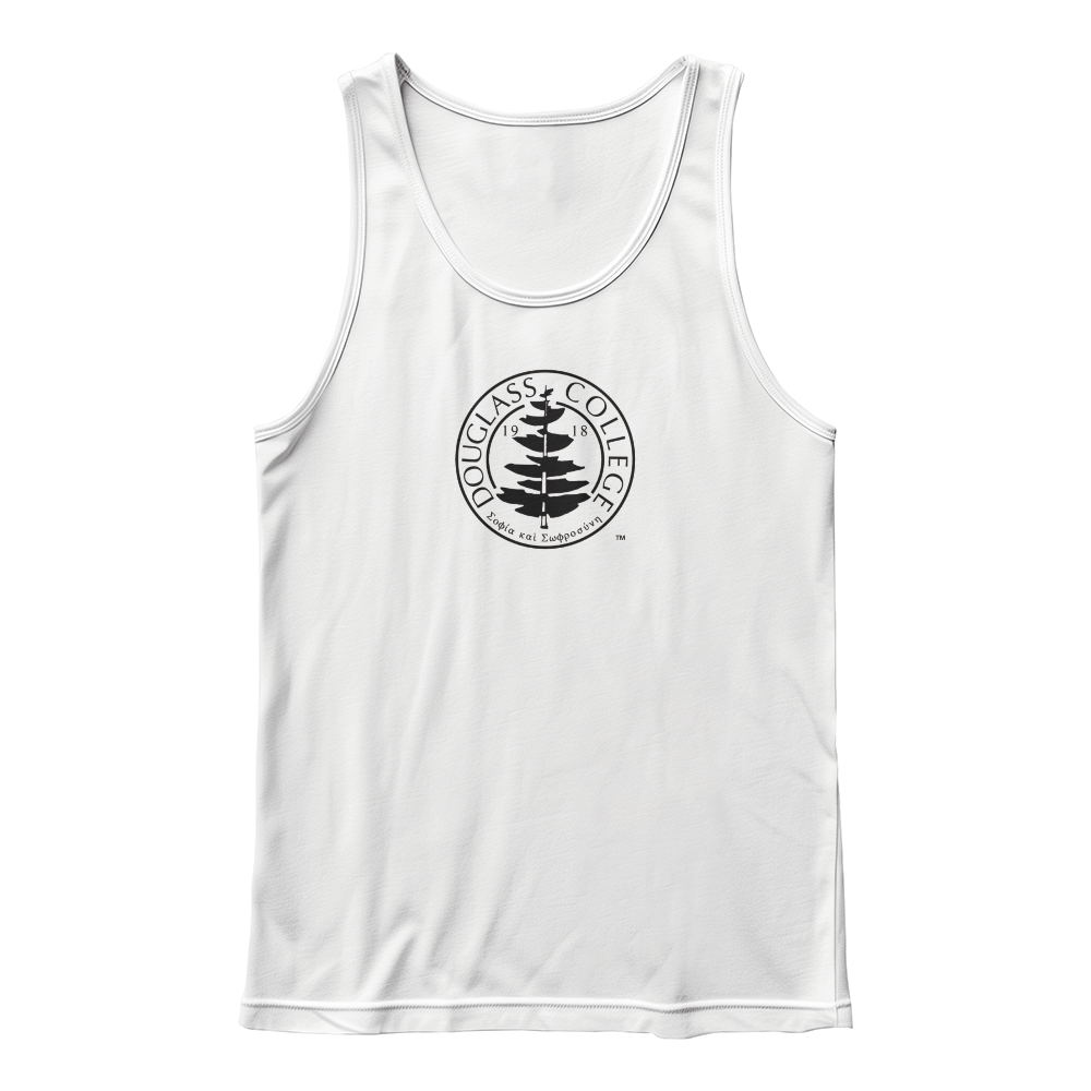 Douglass College Seal - Bella + Canvas , White Tank Top - 2